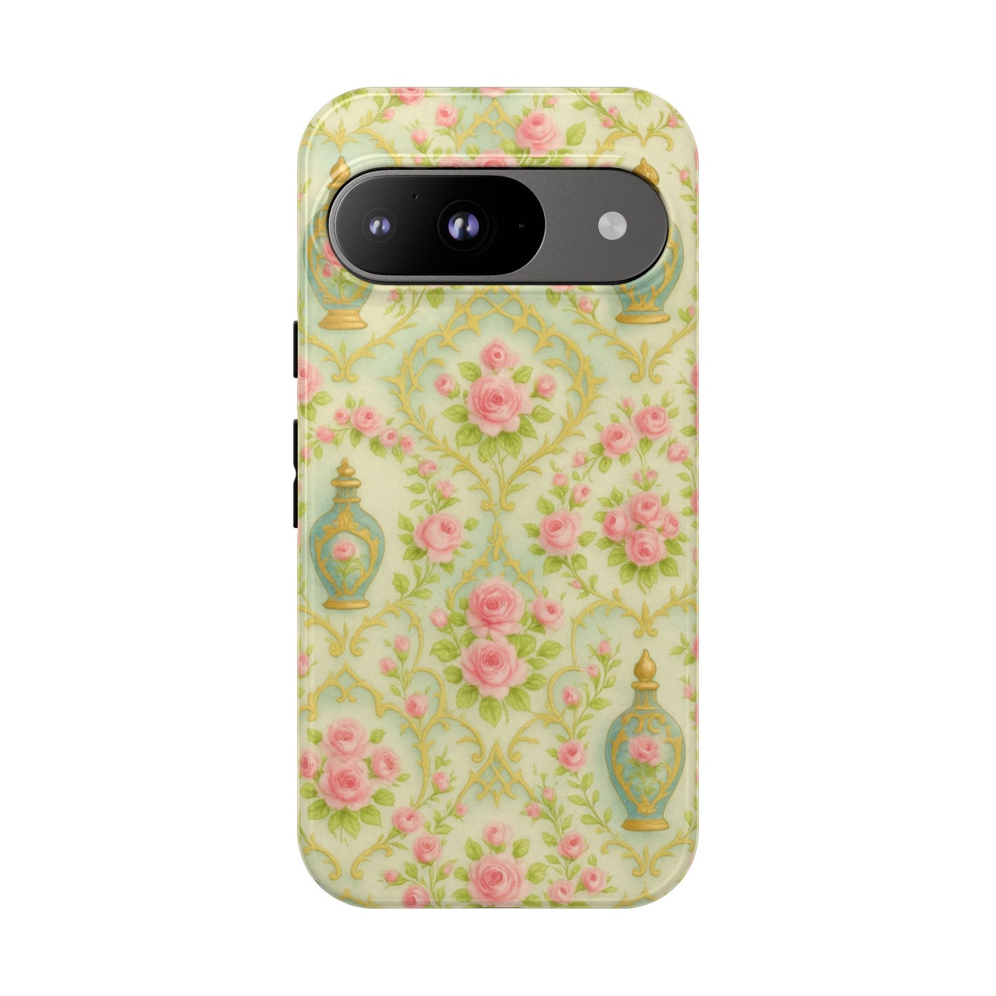 Tough Phone Cases With Perfume in Baroque Floral Aesthetic, Romantic French Pattern