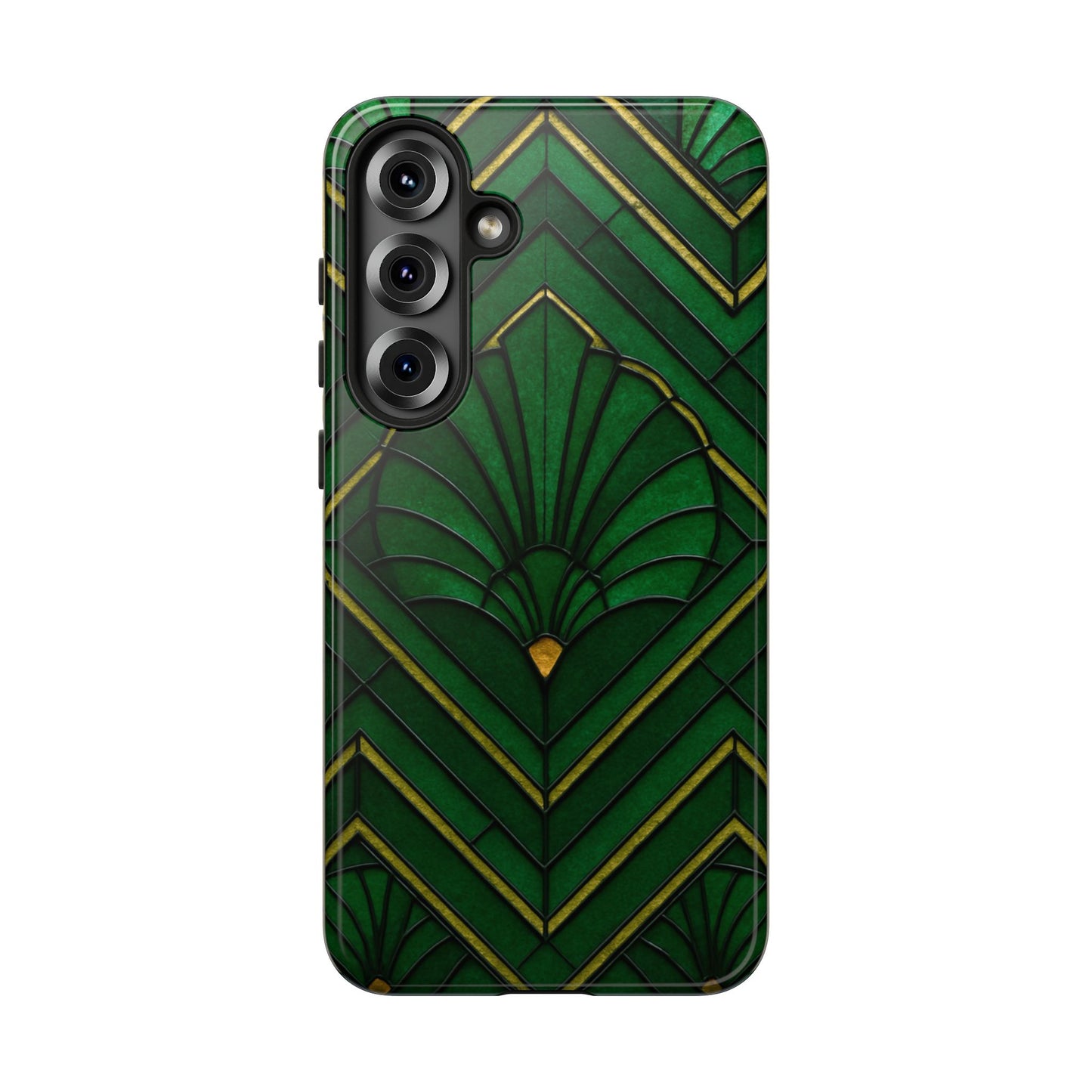 Green Art Deco Tough Phone Cases