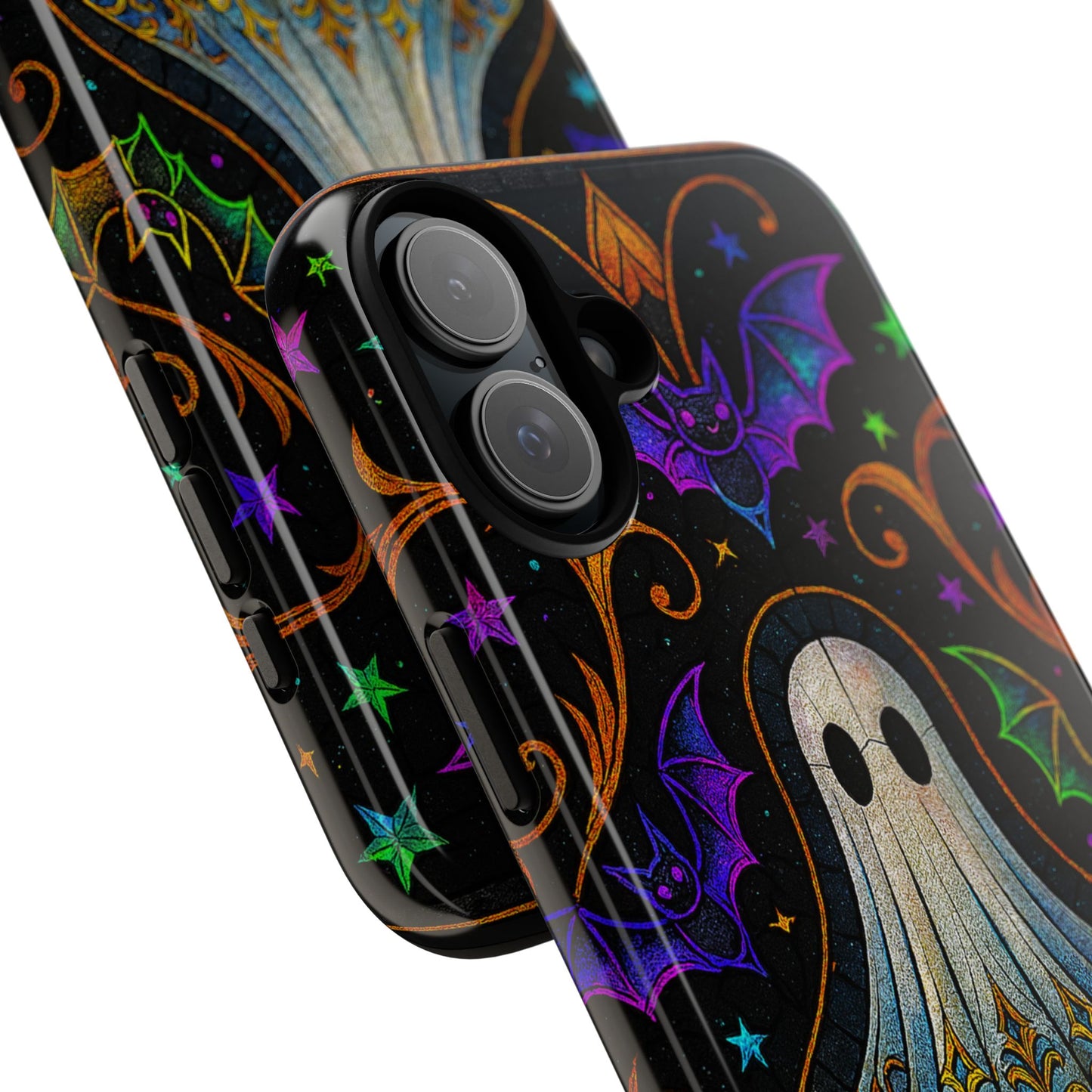 Spooky Cute Ghost Phone Cases - Adorable Neon Bats