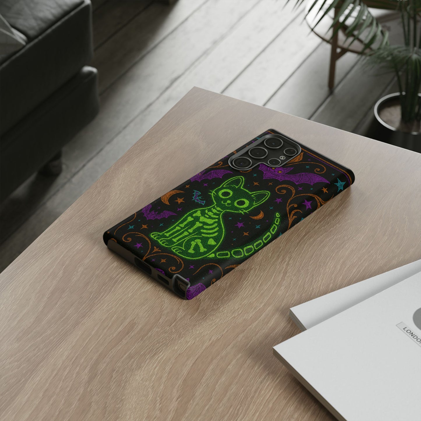 Skeleton Cat Phone Case