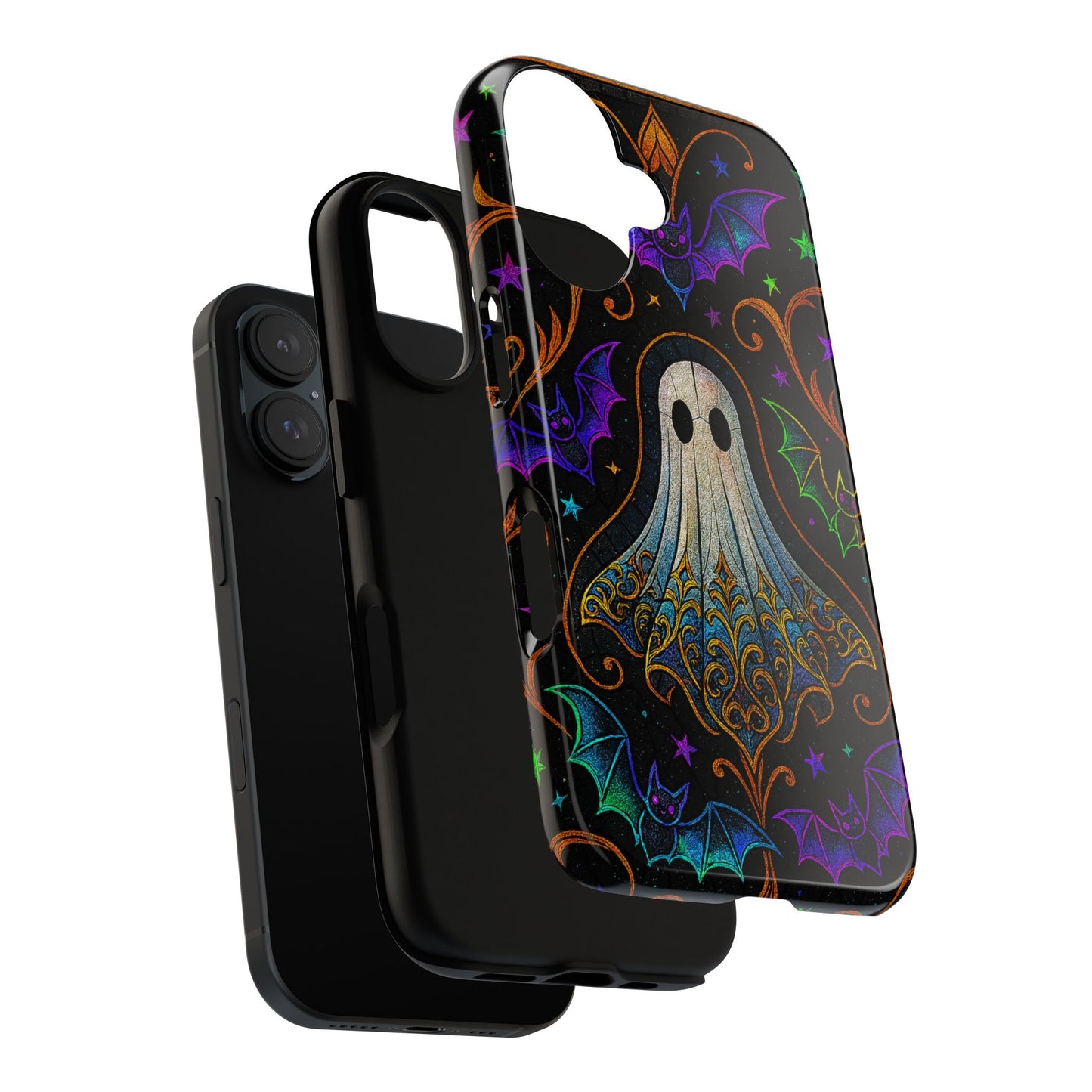 Spooky Cute Ghost Phone Cases - Adorable Neon Bats