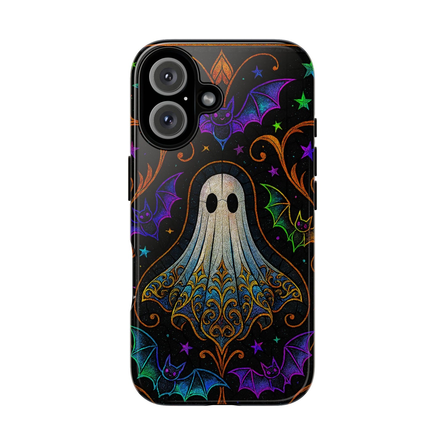 Spooky Cute Ghost Phone Cases - Adorable Neon Bats
