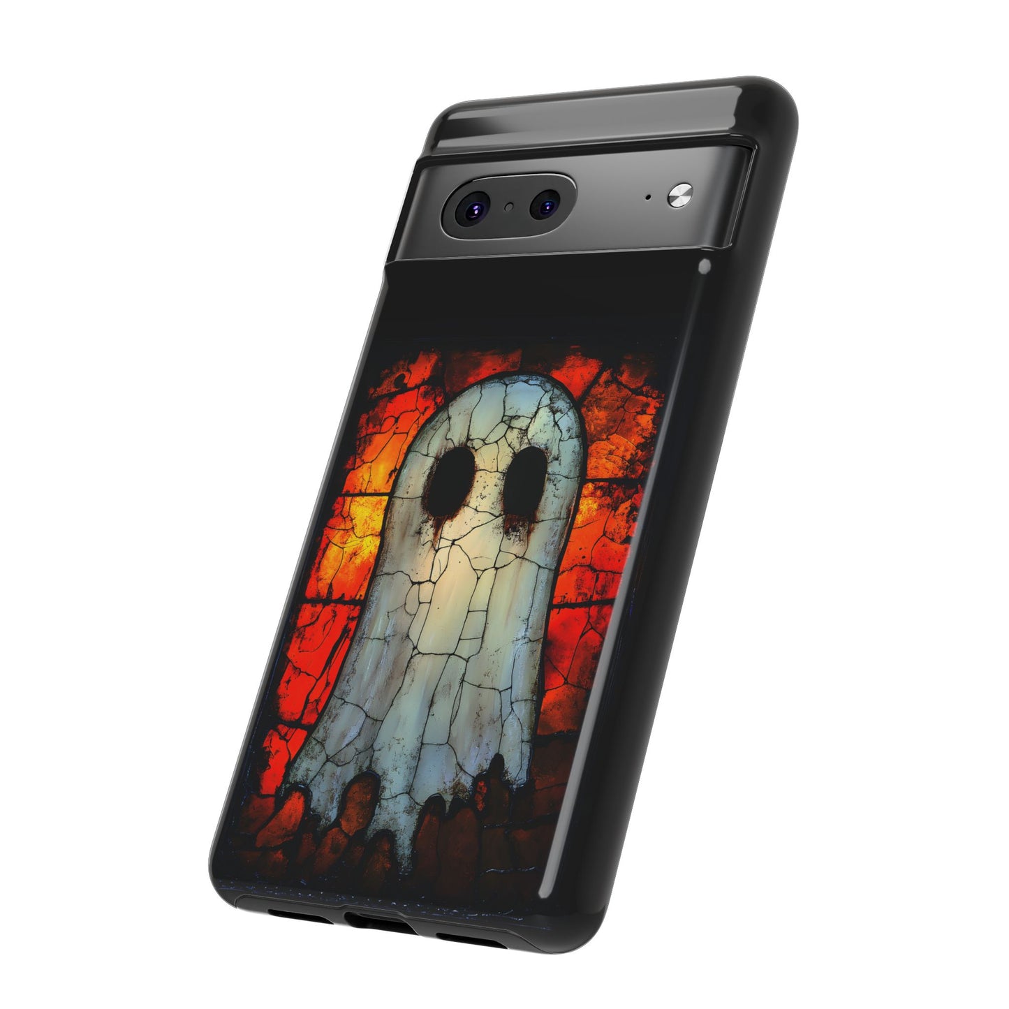Halloween Themed Phone Case with Stained Glass Ghost