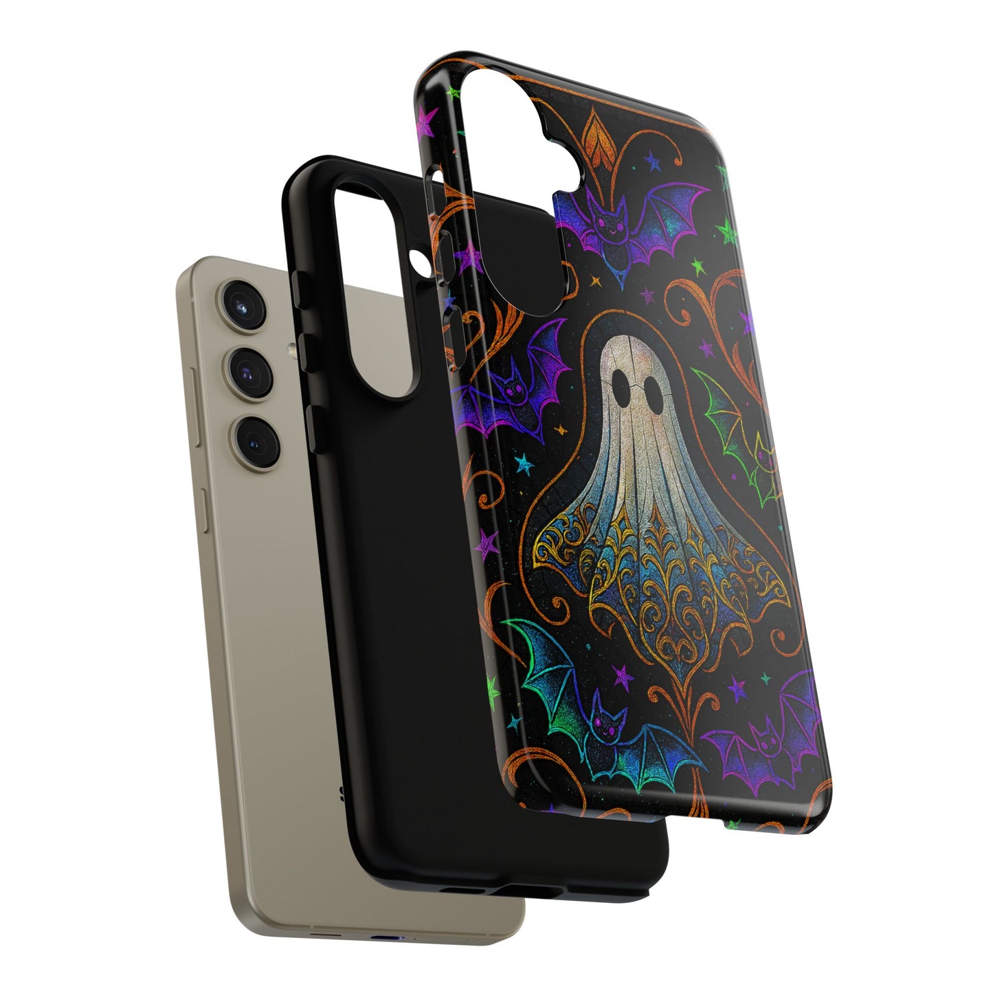 Spooky Cute Ghost Phone Cases - Adorable Neon Bats