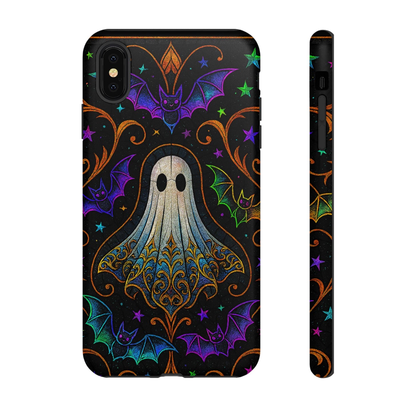 Spooky Cute Ghost Phone Cases - Adorable Neon Bats