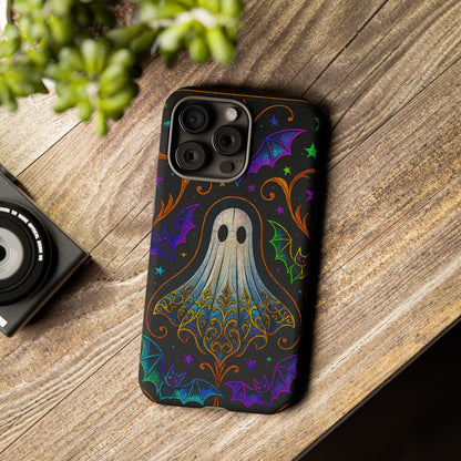 Spooky Cute Ghost Phone Cases - Adorable Neon Bats