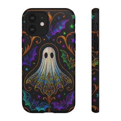 Spooky Cute Ghost Phone Cases - Adorable Neon Bats
