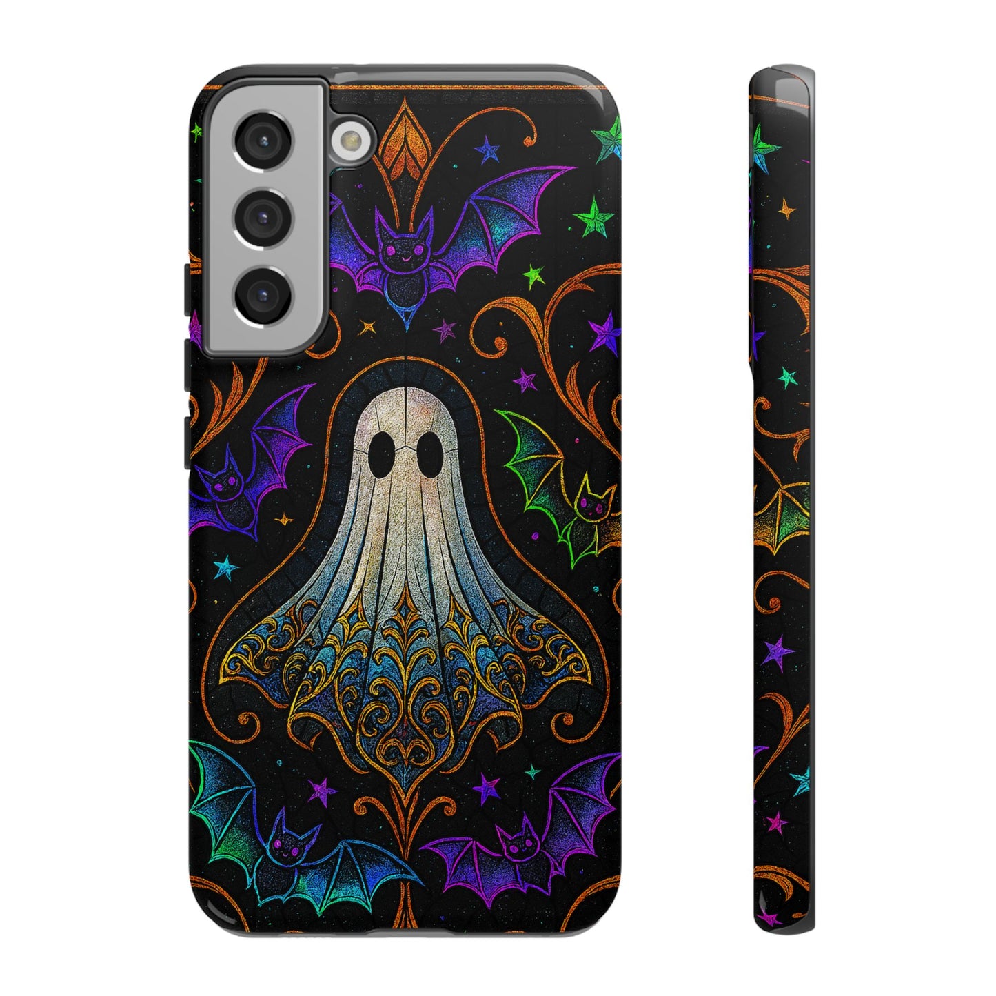 Spooky Cute Ghost Phone Cases - Adorable Neon Bats