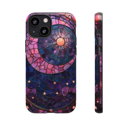 Pink Moon Tough Phone Cases in  Stained Glass Design