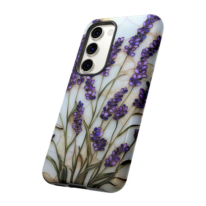 Floral Phone Case With Lavender in Stained Glass Motif