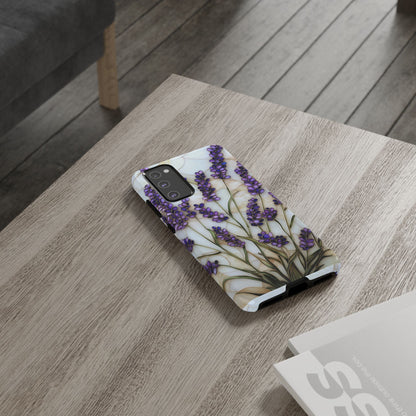 Floral Phone Case With Lavender in Stained Glass Motif