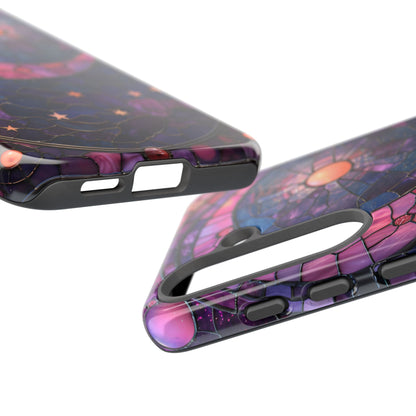 Pink Moon Tough Phone Cases in  Stained Glass Design