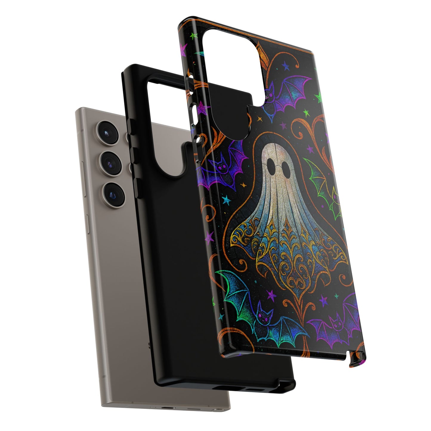 Spooky Cute Ghost Phone Cases - Adorable Neon Bats