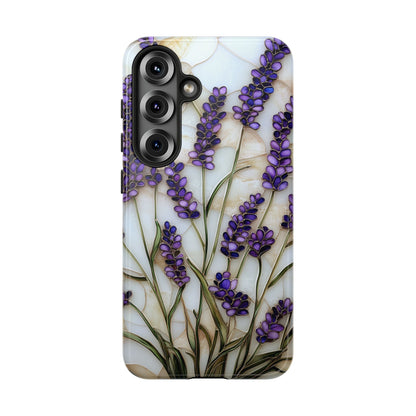 Floral Phone Case With Lavender in Stained Glass Motif