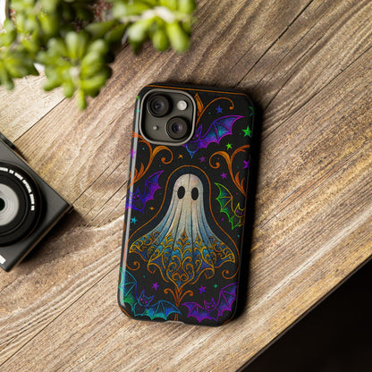 Spooky Cute Ghost Phone Cases - Adorable Neon Bats
