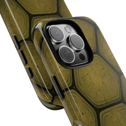 iPhone Tough Case, Green Turtle Shell, Perfect for Orange iPhone 17 to 8, Dual Layered
