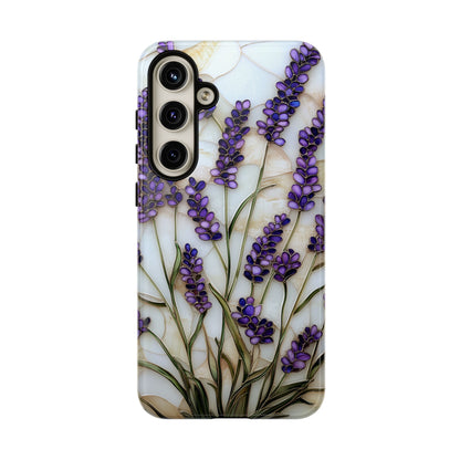 Floral Phone Case With Lavender in Stained Glass Motif