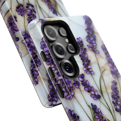 Floral Phone Case With Lavender in Stained Glass Motif