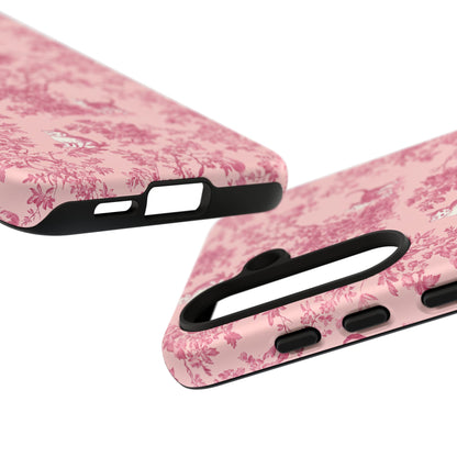Tough Phone Cases - Cats in Pink Toile De Joyu Motif