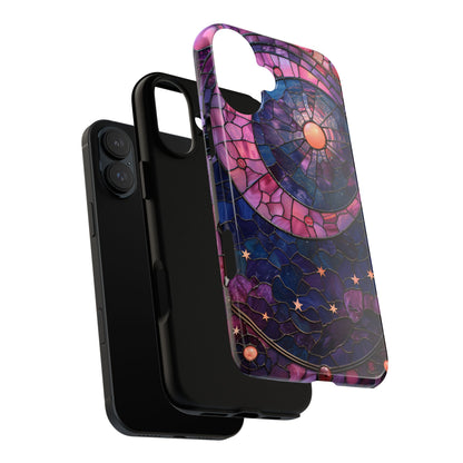 Pink Moon Tough Phone Cases in  Stained Glass Design