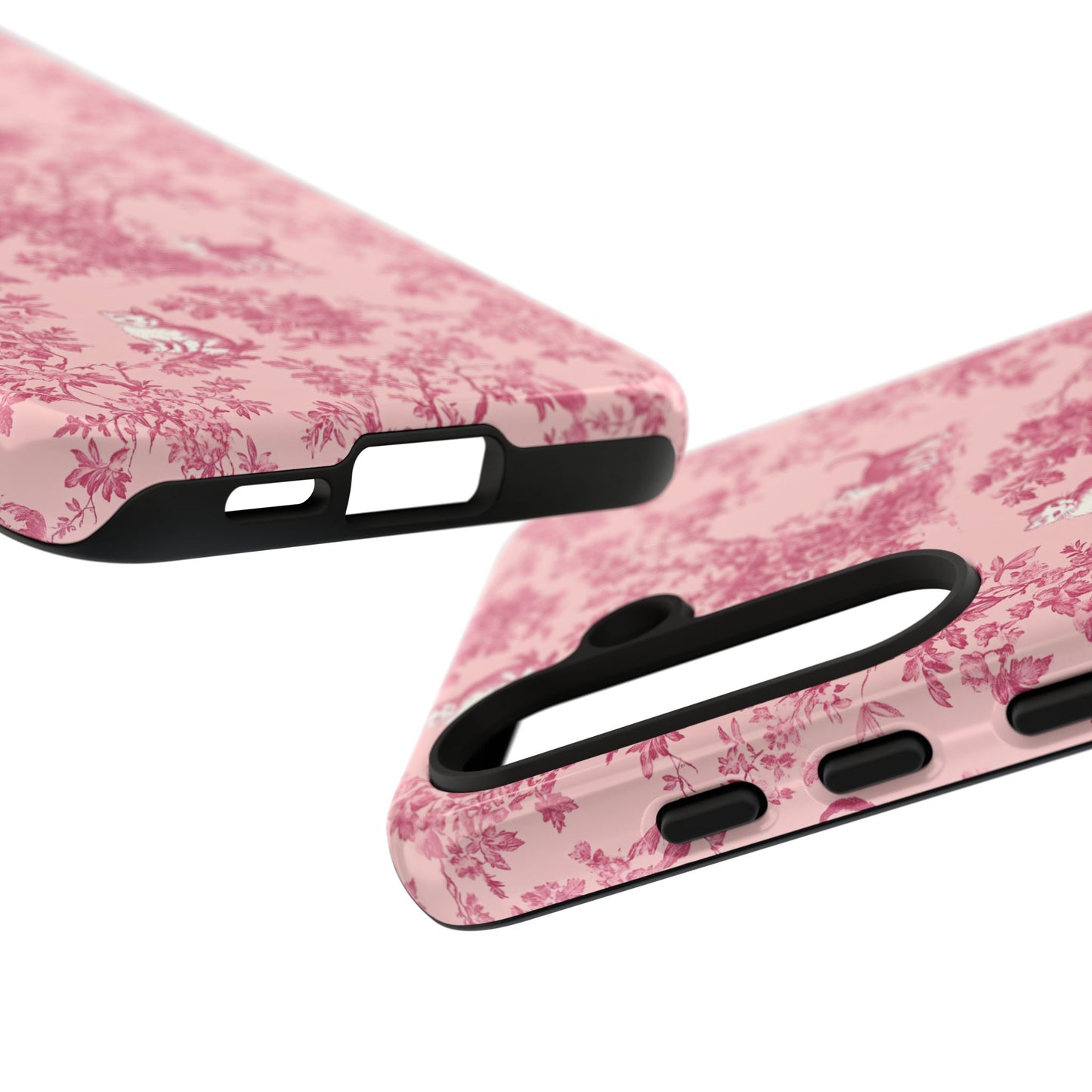 Tough Phone Cases - Cats in Pink Toile De Joyu Motif