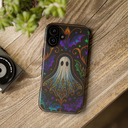 Spooky Cute Ghost Phone Cases - Adorable Neon Bats