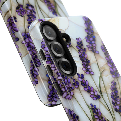 Floral Phone Case With Lavender in Stained Glass Motif