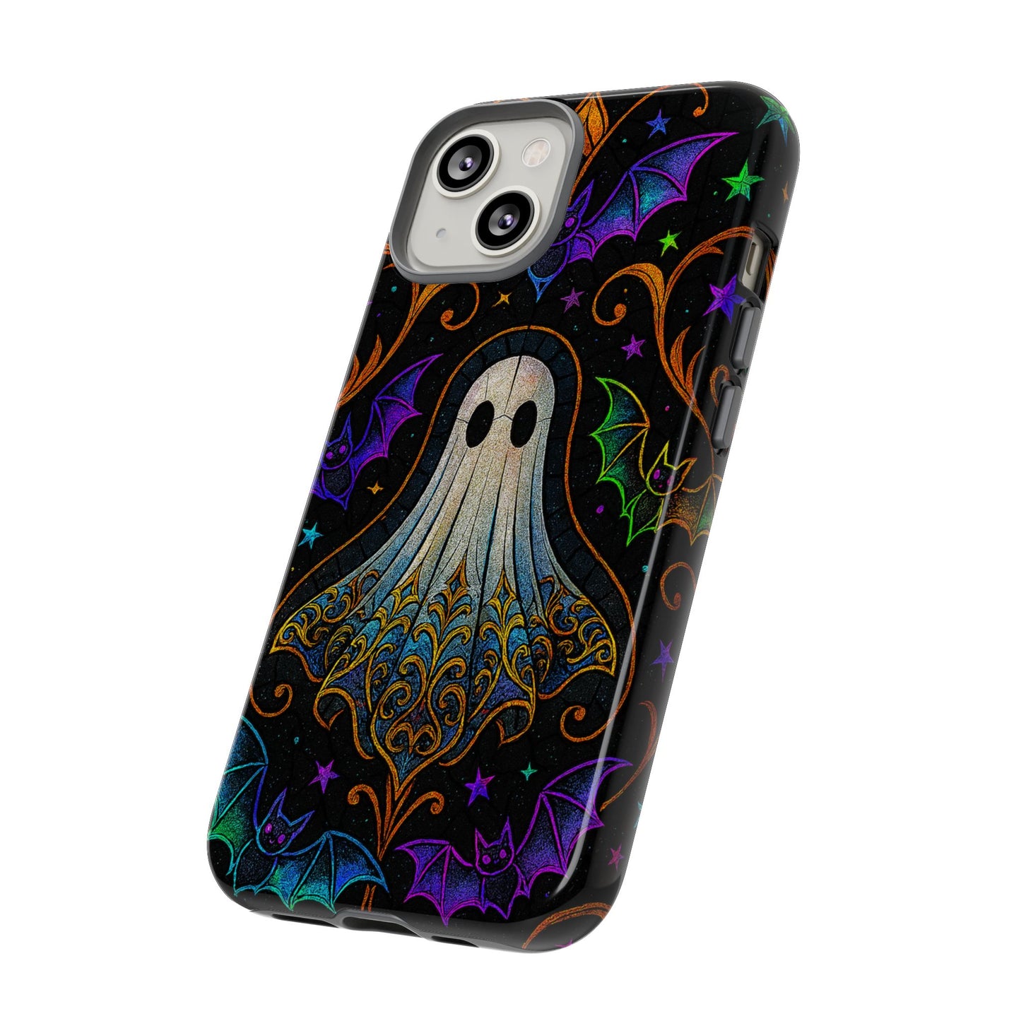 Spooky Cute Ghost Phone Cases - Adorable Neon Bats