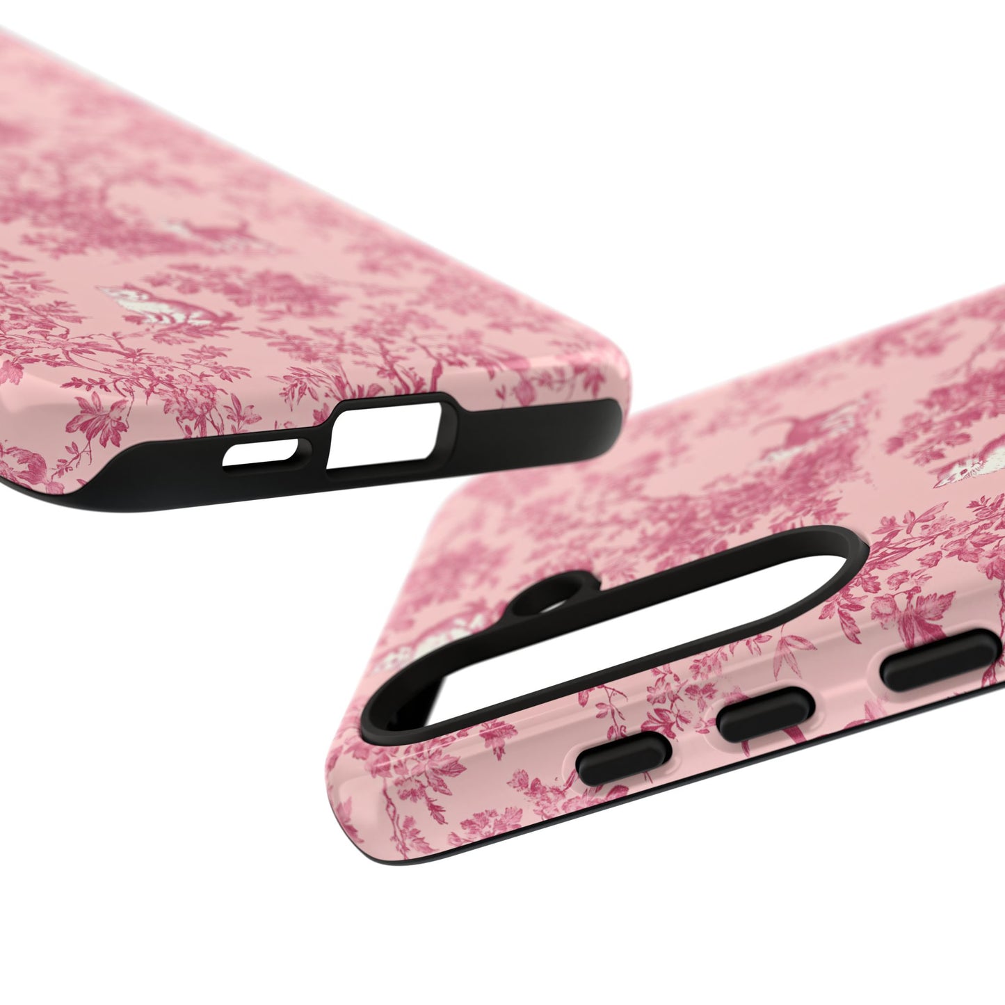 Tough Phone Cases - Cats in Pink Toile De Joyu Motif