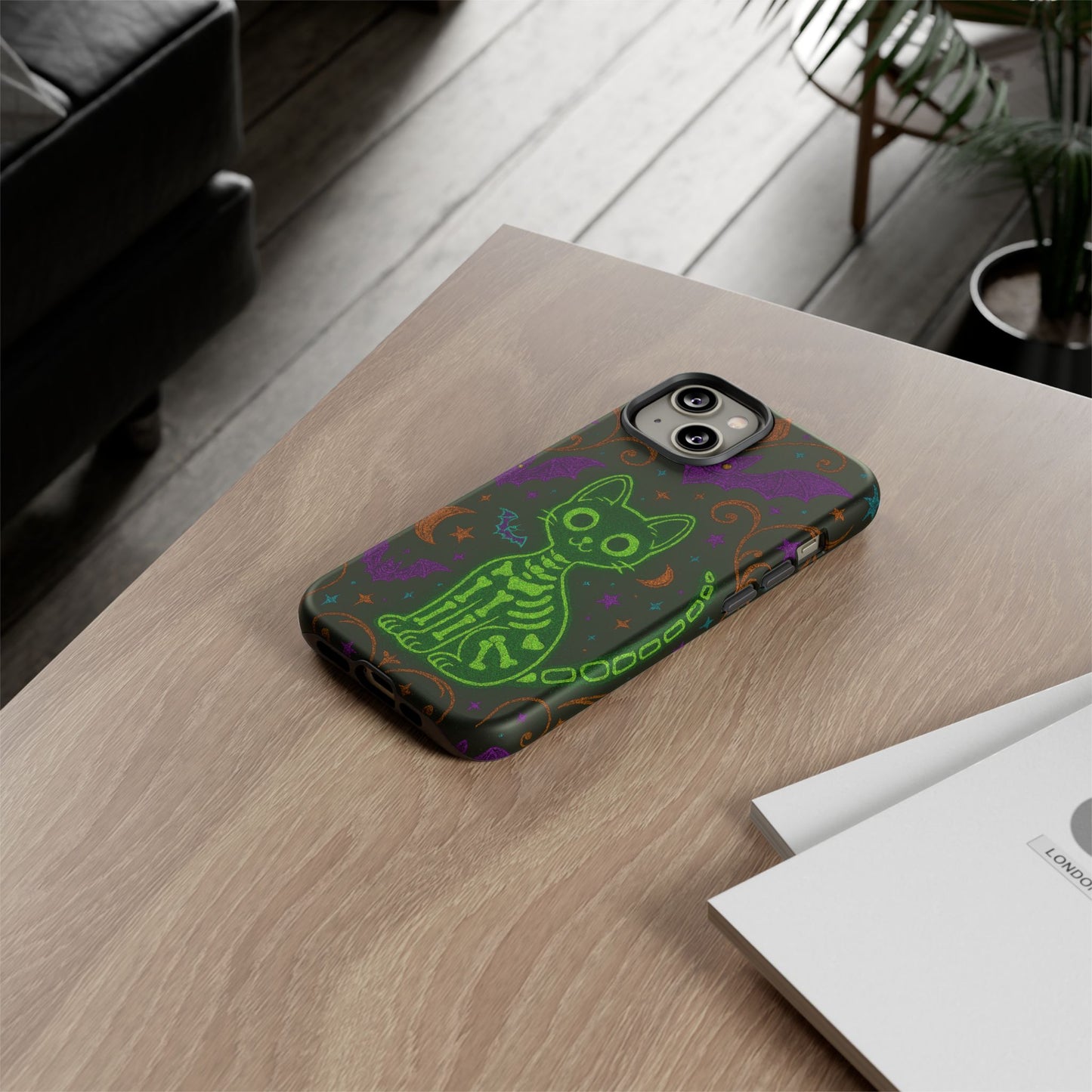 Skeleton Cat Phone Case