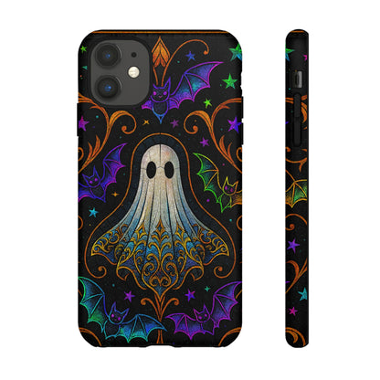 Spooky Cute Ghost Phone Cases - Adorable Neon Bats