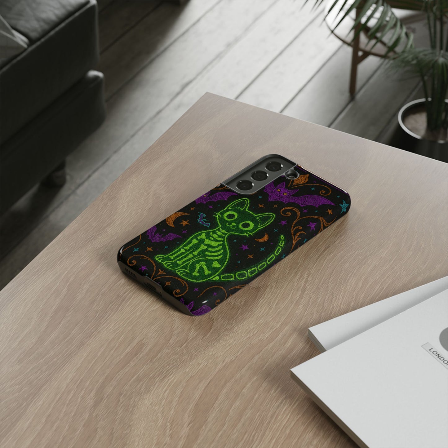 Skeleton Cat Phone Case