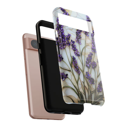 Floral Phone Case With Lavender in Stained Glass Motif