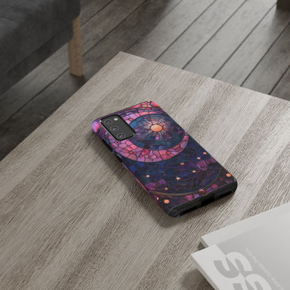Pink Moon Tough Phone Cases in  Stained Glass Design