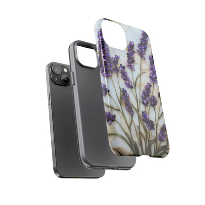 Floral Phone Case With Lavender in Stained Glass Motif
