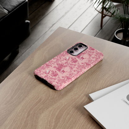 Tough Phone Cases - Cats in Pink Toile De Joyu Motif