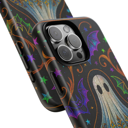 Spooky Cute Ghost Phone Cases - Adorable Neon Bats