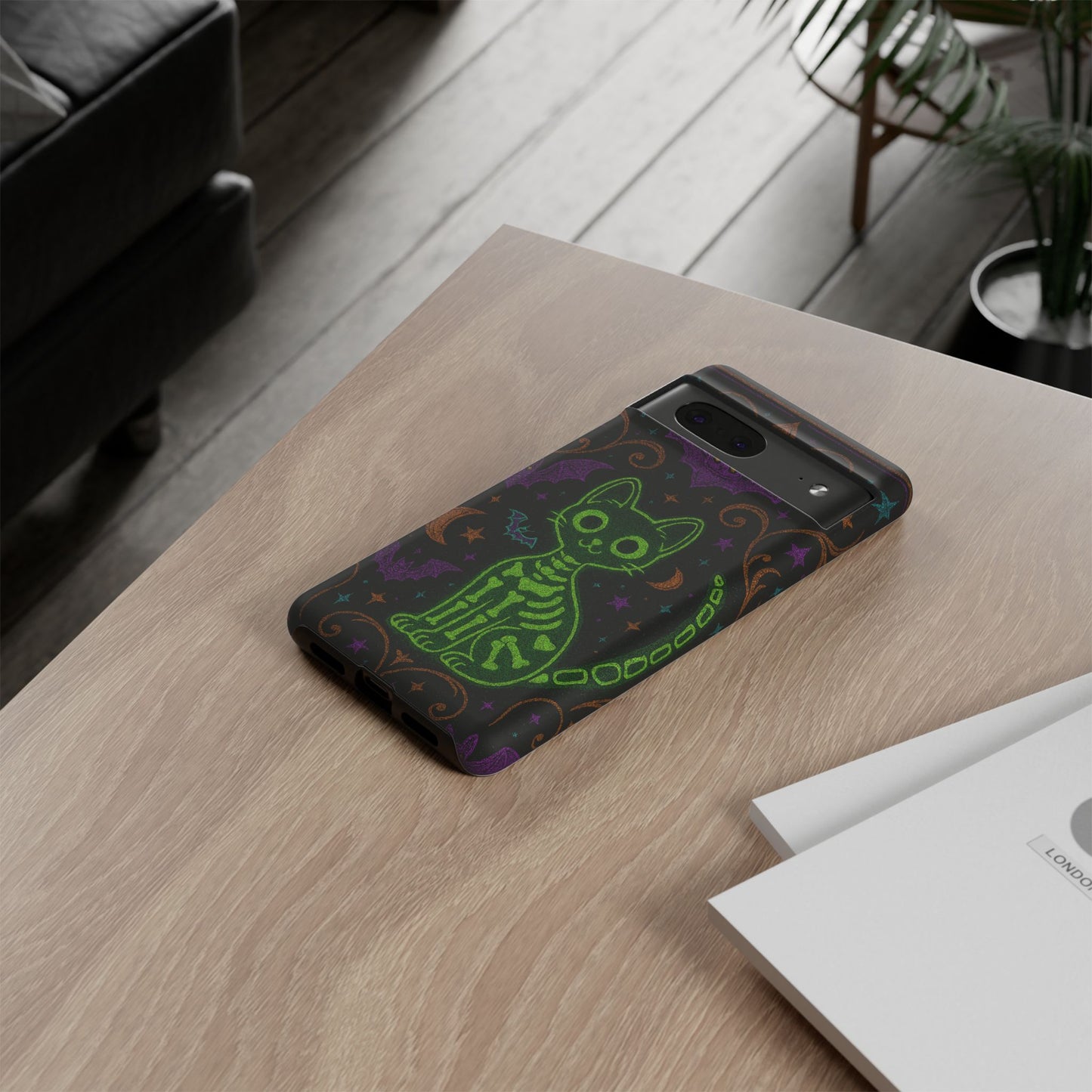 Skeleton Cat Phone Case