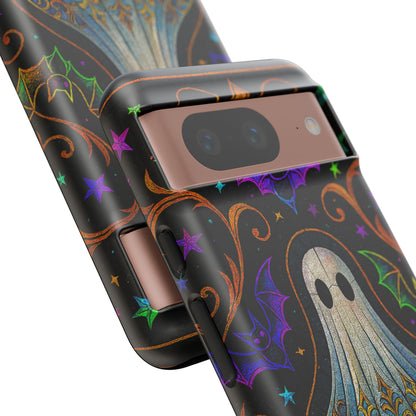 Spooky Cute Ghost Phone Cases - Adorable Neon Bats