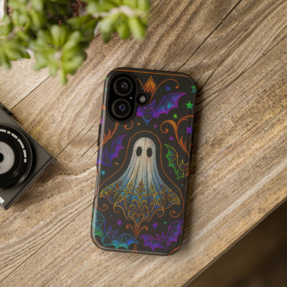 Spooky Cute Ghost Phone Cases - Adorable Neon Bats