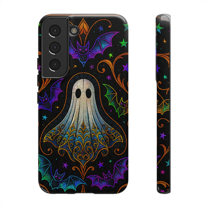 Spooky Cute Ghost Phone Cases - Adorable Neon Bats