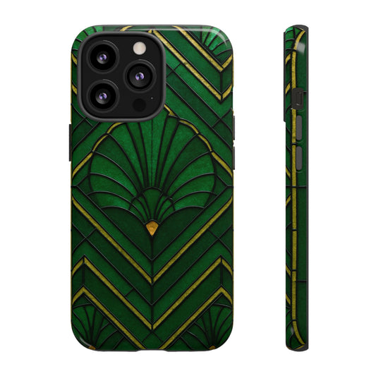 Green Art Deco Tough Phone Cases