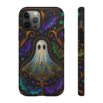Spooky Cute Ghost Phone Cases - Adorable Neon Bats