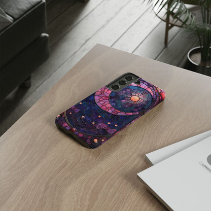 Pink Moon Tough Phone Cases in  Stained Glass Design