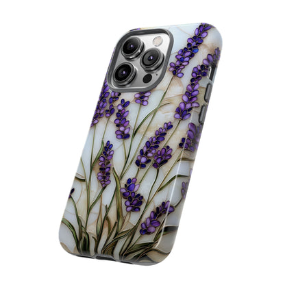 Floral Phone Case With Lavender in Stained Glass Motif