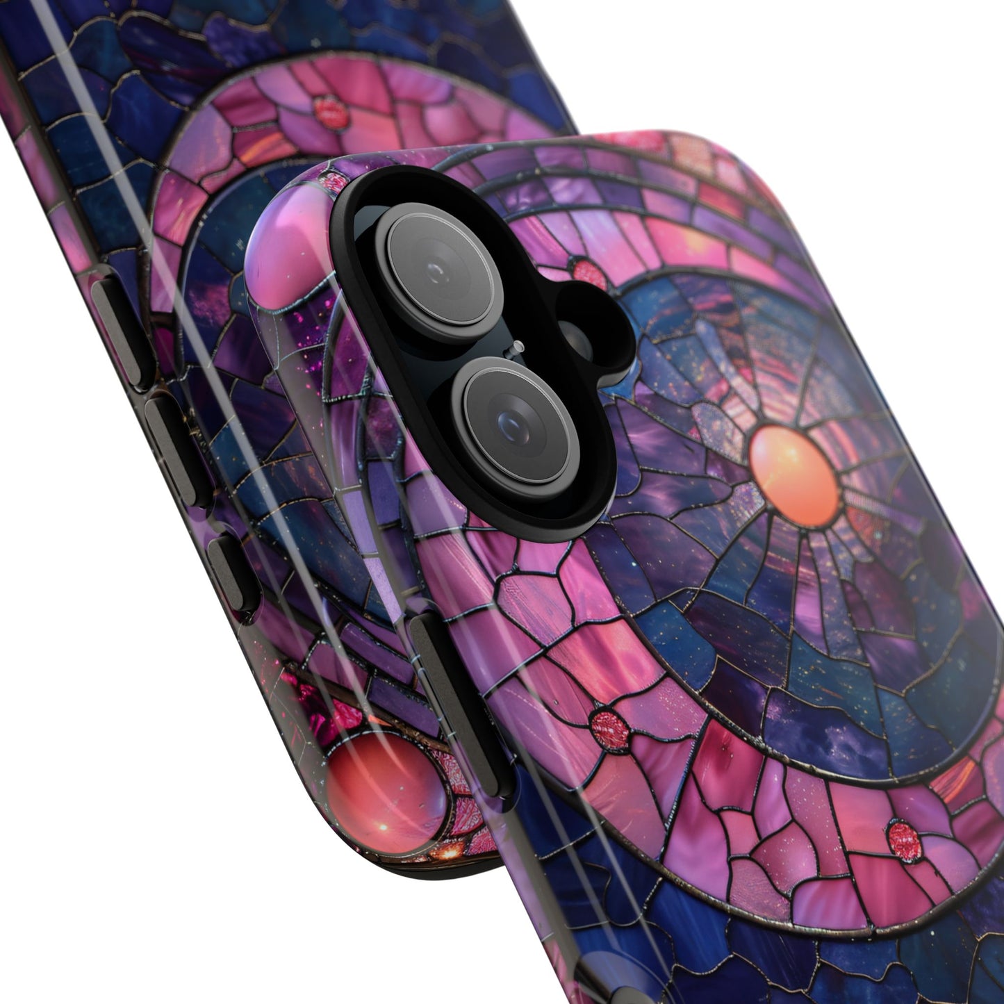 Pink Moon Tough Phone Cases in  Stained Glass Design