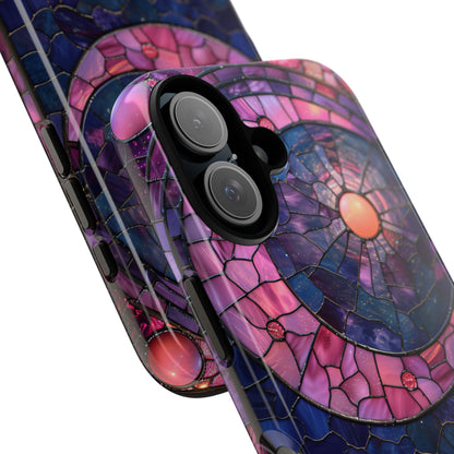 Pink Moon Tough Phone Cases in  Stained Glass Design