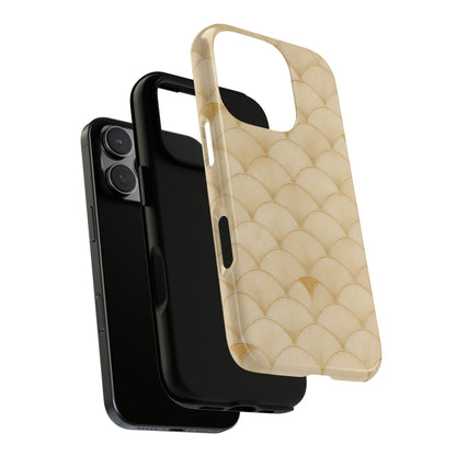 Elegant & Tough Phone Case, Creamy Beige Art Deco Phone Cover, Neutral Off-White Pattern, Art Lover Gift, iPhone Google Pixel Samsung Galaxy