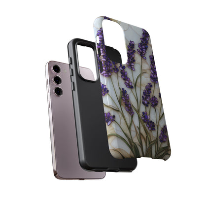 Floral Phone Case With Lavender in Stained Glass Motif