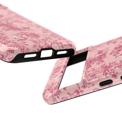 Tough Phone Cases - Cats in Pink Toile De Joyu Motif
